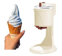 KRQDBCZ Household Ice Cream Machine,Household Ice Cream Maker Dispenser,1L Cone Ice Cream Machine,Ice Cream Maker Soft Serve,Pre-Freezing,Detachable Bowl Mixing Paddle,Beige (Beige)