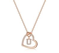 KRRKQH 14k Gold/White Gold/Rose Gold Plated Heart Pendant Letter Cute Necklaces Dainty Initial Necklace Birthday s for Women Teen Girls, Brass, Cubic