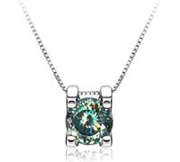 KRRKQH Accessories 1ct Round Cut D Color 925 Sterling Silver Moissanite Pendant Necklace for Women