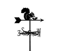 KRRKQH Animal Metal with Roof Mount Black Hollow Wind Direction Indicator, Squirrel Shape Weather Vane Home Decor Ornament for Outdoor Garden Farm Yard