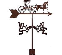 KRRKQH Carriage Weather Vane Farm Weather Vane Stainless Steel Home Weathervane, Metal Wind Direction Indicator Decoration Outdoor Sheds Iron Yard Roofs Measuring Tools