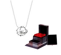 KRRKQH Cherry Blossom Necklace Women's Sterling Silver Pendant Chinese Style Elegant Plant Flower Jewelry Girlfriend Necklaces for Women