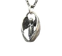 KRRKQH Girl Products Sterling Silver Wings Crystal Pendant Archangel Saint Gabriel Paladin Men and Women Amulet Jewelry - Guardian Necklace For Girls, s