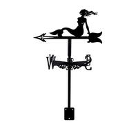 KRRKQH Mermaid Metal Weather Vane weathervane with Anti-Rust Coating Wind Direction Indicator Kit for Outdoor Lawn Garden Windmill