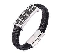 KRRKQH Personalised Gifts Bracelet Men's Charm Bracelet Woven Charm Bracelet Boy Wrist Chain Stainless Steel with Magnetic Clasp