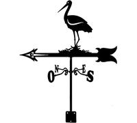 KRRKQH Stork Animal Birds Metal Weather Vane Vintage Weathervane Wind Direction Indicator With Anti-Rust Coating For Outdoor Garden Sheds Barns Decoration
