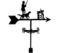 KRRKQH Weathervanes Hunter and Hound Metal Weathervane Outdoor Retro Weather Vane Of Courtyard Iron Art Wind Speed Direction Indicator for Farm Yard Garden Gazebo D