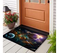 KRSAZCM 60 X 90 Cm Door Mats Indoor, Celestial Bodies Washable Mats, Milky Way Nebula Absorbent Entrance Rug, Purple Non-Slip Floor Mats For Inside, Front Back Door