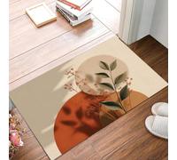 KRSAZCM Auburn Door Mats Indoor, Modern Minimalism Machine Washable Soft Doormats, Bohemian Plants Absorbent Entrance Rug, Non-slip Floor Mats For Inside, Front Back Door - 90 x 150 cm