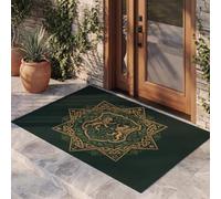 KRSAZCM Celtic Eight Star Door Mat 90 X 150 Cm - Dark Green Gorgeous Retro Machine Washable Mat Soft Non Slip Doormat Indoor Outdoor Water Absorbent Floor Mats Duty Entrance Rug