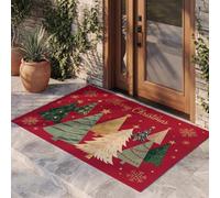 KRSAZCM Christmas Tree With Ornaments And Gold Tree Door Mat 60 X 90 Cm - Big Red Art Deco Machine Washable Mat Soft Non Slip Doormat Indoor Outdoor Water Absorbent Floor Mats Duty Entrance Rug