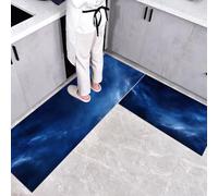 KRSAZCM Dark And Mysterious Kitchen Mats and Rugs Washable, Nebula Universe Kitchen Runners Non Slip Set of 2, Washable Rug Carpets for Home Standing Decoration - 40x60cm+40x120cm