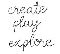 KRSHEMDE Play Explore Create Sign for Bedroom, Metal Words Create Play Explore Wall Decor for Kids Reading Nook Home Classroom Positive Quotes Wall Decoration