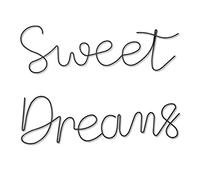 KRSHEMDE Sweet Dreams Metal Sign Wall Art Decor-Sweet Dreams Sign Wall Decor Above Bed-Modern Rustic or Vintage Farmhouse Style (Black)