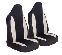 KRTHNI 2PCS Breathable Car Seat Covers Front, for Land Rover Discovery Sport 2015 2016 2017 2018 2019, Bucket One-Piece Auto Front Seat Protectors Airbag Compatible, Car Seat Accessories,C-Beige