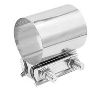 Krtopo 2.25 Inch Exhaust Clamp - 304 Stainless Steel Butt Lap Joint Band Clamp Sleeve Coupler 2.25"/57MM Universal Widened for Muffler Pipe Catalytic Converters Turbo Tail Pipe Reducer Exhaust Systems