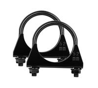 Krtopo 2PCS 52mm Exhaust Clamp Heavy Duty U Bolt Muffler Clamp Saddle Type Universal Steel Thickened Black for Car Exhaust Muffler Pipe Tail Pipe Connection (Fit 2.0" OD Tube)