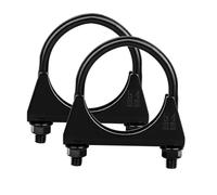 Krtopo 2PCS 54mm Exhaust Clamp Heavy Duty U Bolt Muffler Clamp Saddle Type Universal Steel Thickened Black for Car Exhaust Muffler Pipe Tail Pipe Connection (Fit 54mm OD Tube)