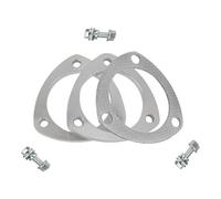 Krtopo 3 Inch Exhaust Flange Connection Kit - Stainless Steel 3-Bolt Flange & Exhaust Gasket Set with Hex Head Bolts Locknuts for 3" Turbo Downpipe Catback Headers (2 PCS 76mm)