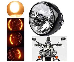 Krtopo 35W Motorcycle Headlight With Turn Signal Universal 7Inch Halogen Front Light