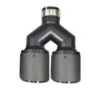 Krtopo Exhaust Tip 2.25" Car Exhaust Twin Tip Inlet 2.25"/57mm to Outlet 3.5"/89mm Stainless Steel Carbon Fibre Dual Rear Muffler Tail End Pipe Universal Fit for Tail Pipe Bolt On (Matte Black)