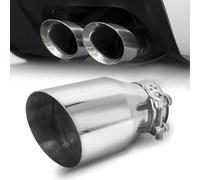 Krtopo Exhaust Tips Muffler Silver 2.5" Inlet 4" Outlet Exhaust Tip 6.7" Overall Length Stainless Steel Chrome-Plated Exhaust Pipe