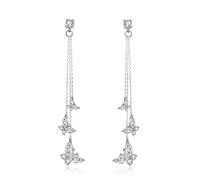 KRUCKEL Silver Butterfly Earrings for Women - Lightweight, Hypoallergenic Dangle Drop Stud Earrings with Sparkling Crystals for All Occasions