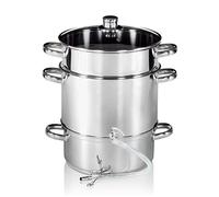 Krüger Stainless Steel Juicer 26 cm - Gentle Juicing of Fruit and Vegetables - Steam Juicer Principle - Extraction of Natural Juice & Fruit Sugar