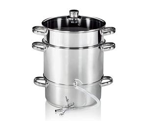 Krüger Stainless Steel Juicer 26 cm - Gentle Juicing of Fruit and Vegetables - Steam Juicer Principle - Extraction of Natural Juice & Fruit Sugar