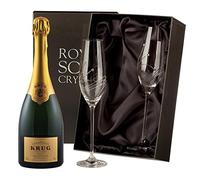 Krug Brut Champagne with Swarovski Crystal Flutes NV
