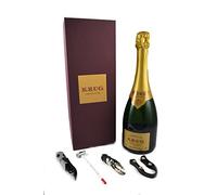 Krug Grande Cuvee Champagne NV with four accessories presented in the Krug presentation box.
