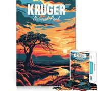Kruger National Park Adult Jigsaw Puzzle1000 Pieces Focus Train Snug Connection Family Enjoyable (50x75cm)