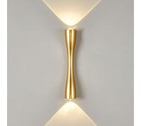 KRUIHAN 12W Gold Integrated LED Up Down Wall Light Indoor Warm Light 35CM