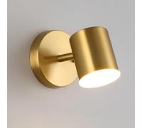 KRUIHAN LED Gold Wall Lights, 350° Rotatable Modern Minimalist Tri-Color Wall Sconce for Bedside, Living Room, Bathroom, Bedroom, Hallway