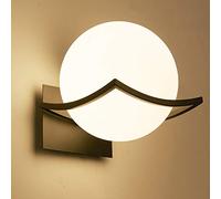 KRUIHAN Modern E27 Black Glass Globe Wall Lights for Bedroom Living Room