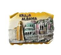 Kruja Albania 3D Fridge Magnet Souvenir Gift,Resin Handmade Kruja Refrigerator Magnet Home & Kitchen Decoration Collection