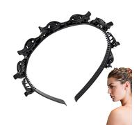 Krujecnt Bangs Hairstyle Hairpin Headband - Toothed Headband Braid Tool,Elegant Double Layer Plait Hair Tool For Women Girls Mother's Day