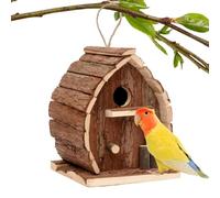 Krujecnt Bird Houses for Outside | Bird Nest - Rustic Wooden Shelter Box Feeder Decorative for Backyard Fence Deck Balcony Tree Window Garden