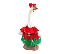 Krujecnt Christmas Porch Gooses Outfit Set - Classic Red Bow Costume For 23in Fake White Geese | Weatherproof Fabric Outdoor Festive Decor For Gardens & Patios
