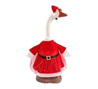 Krujecnt Christmas Porch Gooses Outfit Set - Classic Red Bow Costume For 23in Fake White Geese | Weatherproof Fabric Outdoor Festive Decor For Gardens & Patios - 32cm