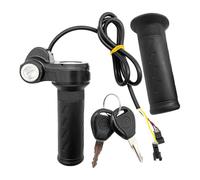 Krujecnt E Bikes Full Twist Throttle, Full Twist Throttle E Bikes, Anti-Slip Handlebars Lever Replacement Grip Cable with Keys for Scooter Pit Atv Dirtbike Bicycle