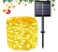 Krujecnt Solar String Lights Outdoor Waterproof | Star Solar Power String Lights Outdoor - Ambient Lighting Christmas Decorations for Garden Fence Patio Yard Camping Halloween Party