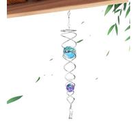 Krujecnt Wind Spinner Tail - 9 Inch Stainless Steel Gazing Ball Tail - Wind Spinner With Swivel Hook, Crystal Ball Gazing Ball Chain Rainbow Maker For Indoor Outdoor Garden Decoration
