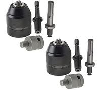 Kruluuvia 0.8-10Mm Professional Keyless Drill Chuck Adapter 3/8Inch-24 Thread Quick Change Adapter 1/4Inch Hex 1/2Inch