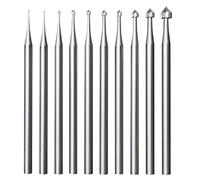 Kruluuvia 10 Pcs Jewelry Setting Burr - 3/32Inch Shank Stone Setting Burs Cylinder - Cone Shape Lapidary Making Tools