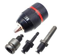 Kruluuvia 13mm Chuck Set Hand-Tight Self-Locking Chuck Impact Electric Hammer Wrench Conversion Round Hexagon Handle Electric Drill Bit Set