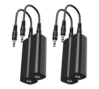 Kruluuvia Ground Loop Isolator Noise Filter for Car Audio/Home Stereo,4 PCS Ground Loop Noise Isolator with 3.5mm Audio Cables