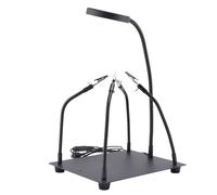 Kruluuvia Third Pointer Welding Tool Soldering Tool Third Pointer Soldering Tool with 3 LED Magnifying Lights PCB Holder 4 Flex Arm Soldering Stations for Electronic Soldering Repair Jewelry