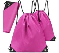 KRUMAD Shoe Bag Travel with Drawstring, Lightweight Fabric Bag for Travel & School, Suitcase Organiser for Shoes, Sports & Holidays, Practical Travel Accessories, 34 x 43.5 cm, Pink Set, Set 2 - 34 x