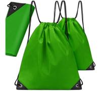 KRUMAD Shoe Bag Travel with Drawstring, Lightweight Fabric Bag for Travel & School, Suitcase Organiser for Shoes, Sports & Holidays, Practical Travel Accessories, 34 x 43.5 cm, Green Set, Set 2 - 34 x